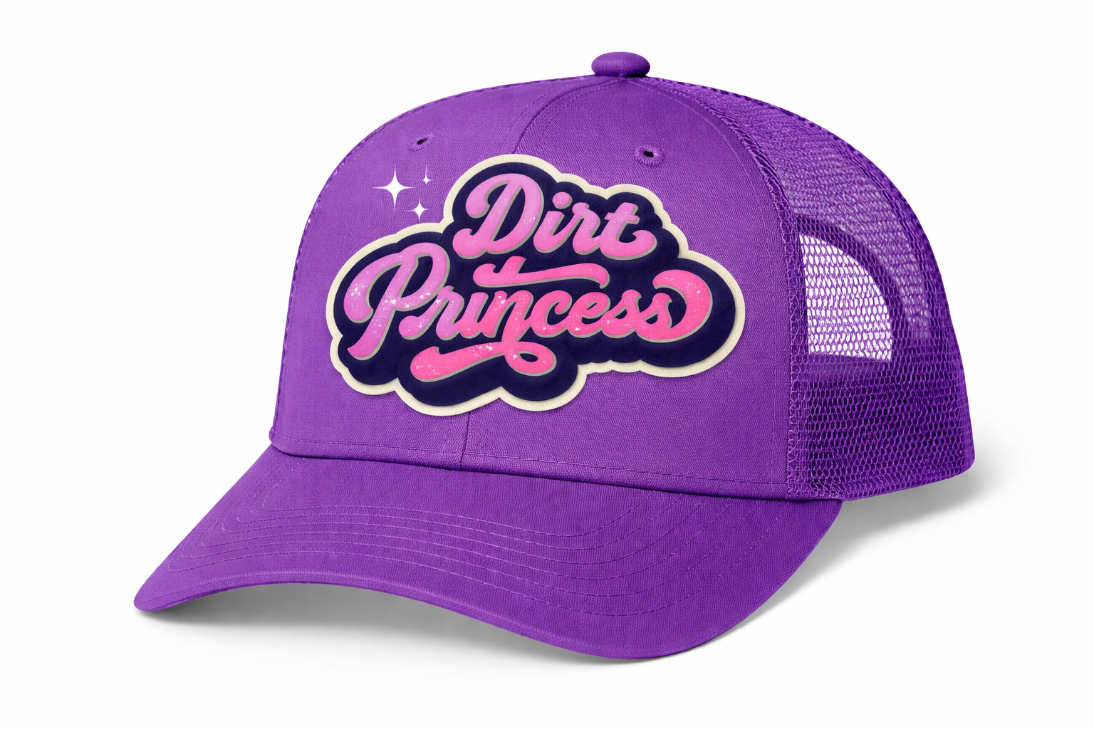 Ladies DIRT PRINCESS 5 Panel Messy High Bun Ponytail Hat