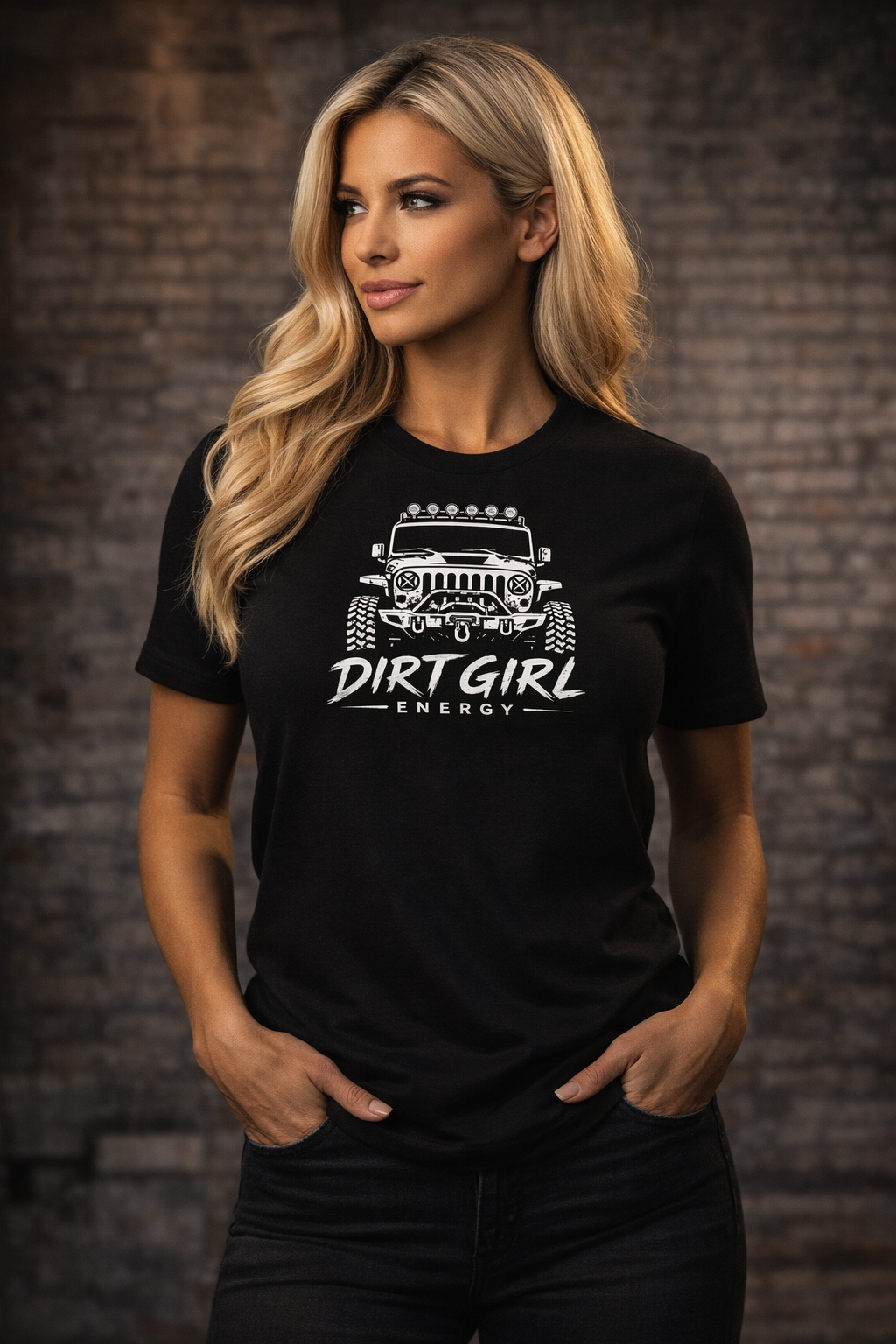 Womens DIRT GIRL ENERGY Jeep Short Sleeve Tee