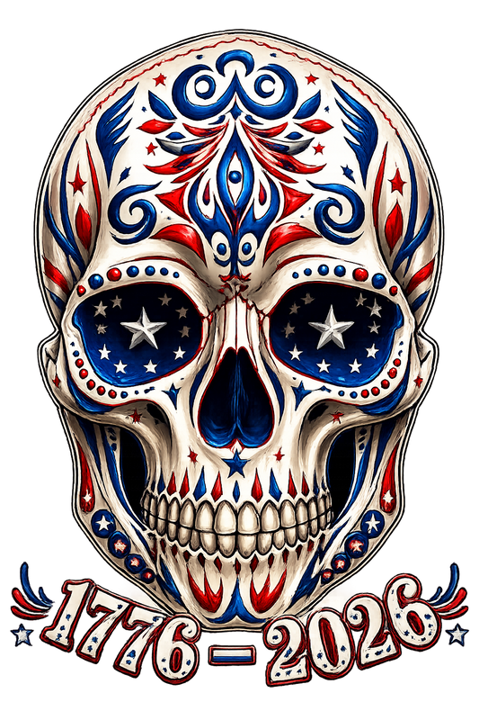 Sugar Skull 1776 Patriotic Sticker